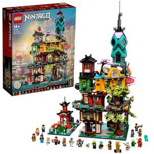 LEGO 71741 NINJAGO Die Gärten von NINJAGO City Konstruktionsspielzeug, Ninja-Haus, Modellbausatz mit 19 Minifiguren