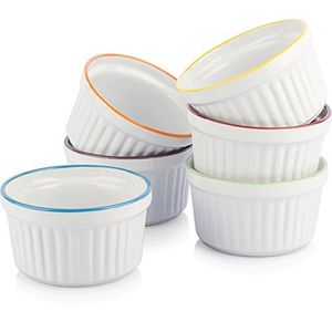 Uno Casa Weiße Keramik Creme Brulee Formen – 150 ml Souffleförmchen für Soufle und Eiscreme – Set - Sehr Gut