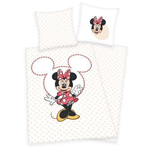 Mickey Mouse Bettwäsche Unisex Minnie Maus rosa/weiß Standard