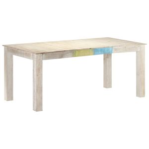 vidaXL Jídelní stůl bílý 180x90x76 cm Mango masiv