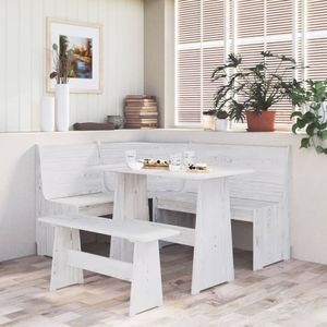 vidaXL 3-tlg. Eckbankgruppe REINE Weiß Massivholz Kiefer vidaXL 3-tlg. Eckbankgruppe REINE Weiß Massivholz Kiefer