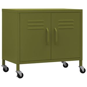 vidaXL Úložná skriňa Olive Green 60x35x56 cm Oceľ