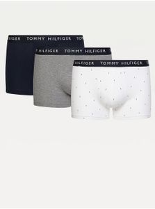 Sada tří pánských boxerek v bílé, modré a šedé barvě Tommy Hilfiger