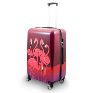 Motiv Koffer Flamingo Hartschalen Reisekoffer 4 Rollen Trolley 76 cm Bowatex