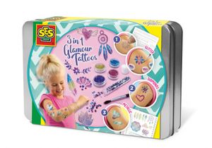 SES Creative 3-in-1 Glamour Tattoos, Mehrfarbig, Kinder, Junge/Mädchen, 5 Jahr(e), 12 Jahr(e), 198 mm