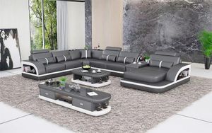 Wohnlandschaft Couch Polster Sofa Garnitur 3tlg. Set Couchtisch Sideboard Leder Wohnlandschaft Couch Polster Sofa Garnitur 3tlg. Set Couchtisch Sideboard Leder