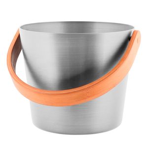 Rento Saunakübel aluminium SILBER mit Bambus Henkel