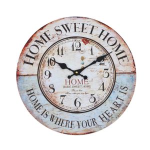 Küchenuhr Wanduhr Uhr Holz-Optik Shabby-Chic Vintage Kräuter-Motiv Superpreis 