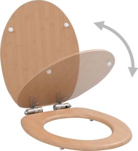 vidaXL Toilettensitz mit Soft-Close-Deckel MDF Bambus-Design