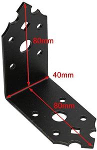 KOTARBAU® Winkelverbinder 80x80x40mm Stuhlwinkel Möbelwinkel Lochwinkel Bauwinkel Holzverbinder Balkenwinkel Verbinder Pulverbeschichtung Schwarz