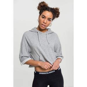 Urban Classics Damen Hoodie Ladies Cropped Hooded Poncho Grey-XL