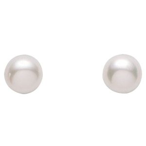Basic Silber 01.1104 Damen Ohrstecker Silber synth. Perle weiß