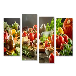 islandburner Bild auf Leinwand Lebensmittel Sortiert Küchenbild Auberginen Karotten Gemüse