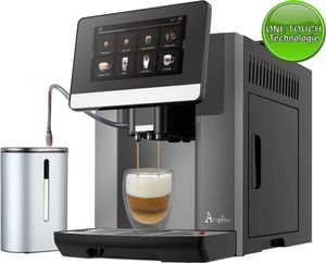 Acopino Kaffeevollautomat mit Milchsystem für perfektem Kaffeegenuss Barletta Antrazyt