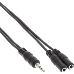 InLine® Klinken Y-Kabel, 3,5mm Klinke ST an 2x 3,5mm Klinke BU, Stereo, 3m