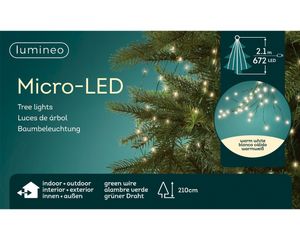 Baumbeleuchtung Bündel Micro LED Lichterkette Ring 672 LED In-Outdoor Draht Grün für Bäume von 210 cm