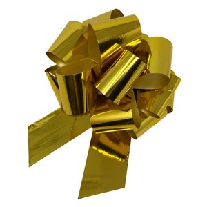 Oblique Unique Geschenkschleife Deko Schleife für Geschenke Tüten Zuckertüte Weihnachten Geschenkdeko Metallic - gold