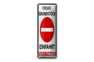 Blechschild Halteverbot 10x27 cm Privat Einfahrt verboten Dekoration
