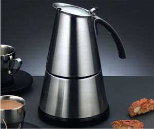 Espresso Kocher EKO 364/E ElPresso mini, für 2/4 Tassen Espresso, Edelstahl, verdecktes Heizelement, 360° Zentralsockel