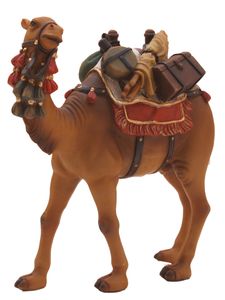 FADEDA Kamel mit Gepäck   / Höhe:15 cm / handbemalt / detailgetreue Krippen Figuren - Weihnachten Tisch Dekoration Krippe Zubehör