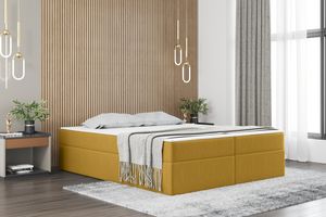 Boxspringbett mit bettkasten matratze topper Ruben 120 cm x 200 cm Gelb