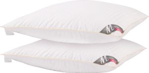 Meisterhome 2er Set - Daunen Kopfkissen Daunen Federn Baumwolle Maße: 80 x 80 cm Platinum - 2000 Gramm