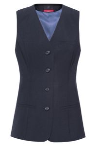 Greiff Corporate Wear PREMIUM Damen Business-Weste V-Ausschnitt Taschen Comfort Fit Schurwollmix Stretch ® Marine 38