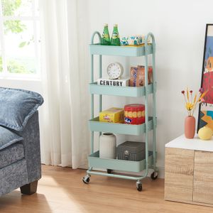 Küchenrollwagen ’Pyhäntä’ mit 4 Ablagekörben 103,5 x 46 x 35 cm Stahl Mintgrün