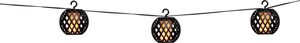 Grundig Solar fairy lights - oświetlenie ogrodowe 8 latarni LED - 12 lumenów - LED z efektem płomienia - W zestawie panel słoneczny - Żywotność baterii 8-6 godzin - Czarny