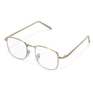 Navaris Retro Brille ohne Sehstärke - Damen Herren Vintage Modebrille - Anti Blaulicht Computer Nerdbrille ohne Stärke - mit Metallbügeln
