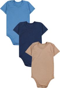 TupTam Kinder Uni Kurzarm Body Baumwolle 3er Set , Farbe: Beige / Dunkelblau / Jeansblau, Größe: 110 TupTam Kinder Uni Kurzarm Body Baumwolle 3er Set , Farbe: Beige / Dunkelblau / Jeansblau, Größe: 110