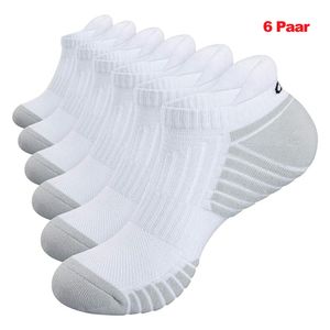 6 Paar Socken Sneaker aus Baumwolle,  Füßlinge mit Anti-Rutsch-Streifen, Atmungsaktiv, Geruchshemmend, Anti-Blasen für Haus und Sport -Größe: L