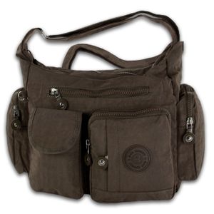 Taška Street Nylonová taška Dámska kabelka cez rameno hnedá 32x20x12 OTJ205N