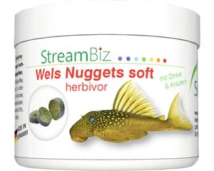 Aquariumfischfutter StreamBiz Wels Nuggets Soft Herbivor 250 g
