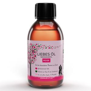 MakeLove Massageöl Liebesöl Rose für Erotische Massage | Partnermassage | Tantra - 250ml pflegendes Öl für die besonderen Momente zu Zweit