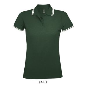 Damen Polo Shirt Pasadena - Farbe: Black/Lime - Größe: XXL