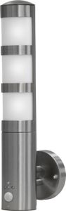 Grafner Design Edelstahl Wandlampe mit Bewegungsmelder und 1x E27 Fassung, IP44 Wand Außenleuchte, gemütlicher Lichtschein, für außen und innen, Wandleuchte Lampen Außen Hoflampe PIR