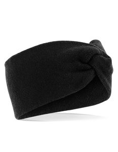Beechfield Uni Stirnband Twist Knit Headband B432 Schwarz Black One Size