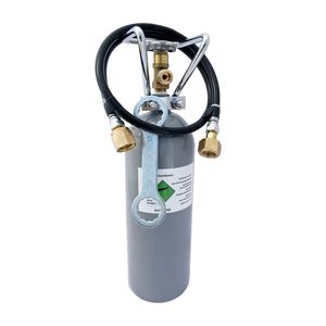 Komplett set - CO2 Flasche, Schlauch Set, Kohlensäureschlüssel für Sodastream, Wassersprudler, 1-leitig