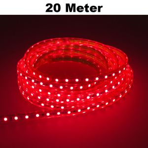 Leuchtstreifen SMD2835 60 LED/Meter LED Strip Stripe Lichtleiste Lichterkette Lichtband Lichtstreifen Band Rot 20 Meter Länge Komplett Set