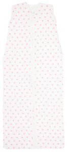 Sommerschlafsack, Baumwolle, Gr. 110 cm, weiß mit rosa Herzen