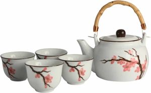 5 teiliges Tee-Service / Teeservice aus der Serie 'Sakura'  桜 / Geschenk - Verpackung