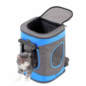 ABISTAB Pets Blau robuster Faltbarer Rucksack Tragetasche Spazi, für Hunde und Katzen, mit Komfort und Sicherheit
