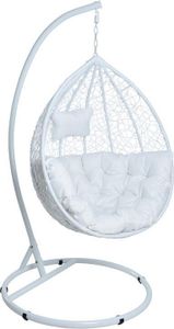 Polyrattan Hängesessel Hängekorb mit Gestell und XXL Relaxkissen Hängestuhl