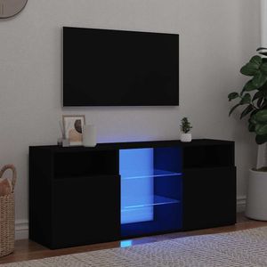 vidaXL TV-Schrank mit LED-Leuchten Schwarz 120x30x50 cm