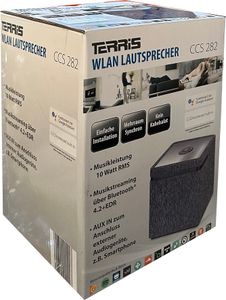 Terris CCS 282 Multiroom Lautsprecher mit W-LAN Streaming, Aux-In & Bluetooth Funktion - kompakte Sound-Anlage mit 10 Watt RMS Stereolautsprecher