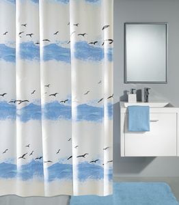 Kleine Wolke Textiler Duschvorhang Seaside , Größe:ca. 180 x 200 cm, Farbe:krokusblau