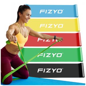 FIZYO Sada odporových pásov – 5 pásov so zhodnými úrovňami odporu, ideálne pre jogu, pilates, fitness a rehabilitáciu. Pevné, elastické, perfektné