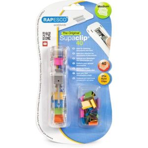 RAPESCO Dokumentenclip-Spender Supaclip 40 farbige Clips
