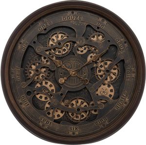 Zegar ścienny duży vintage Alban, widoczny mechanizm, Ø 76 cm